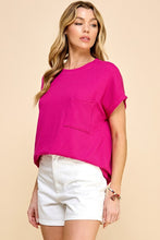 Load image into Gallery viewer, Linda Magenta Solid Ribbed Top
