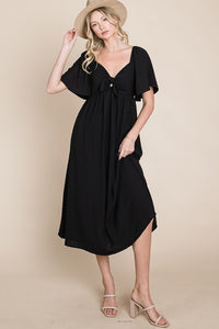 Abigail Dot Front Bow Flared Dress